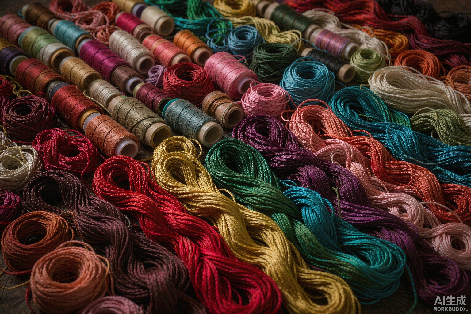 Dyed embroidery threads