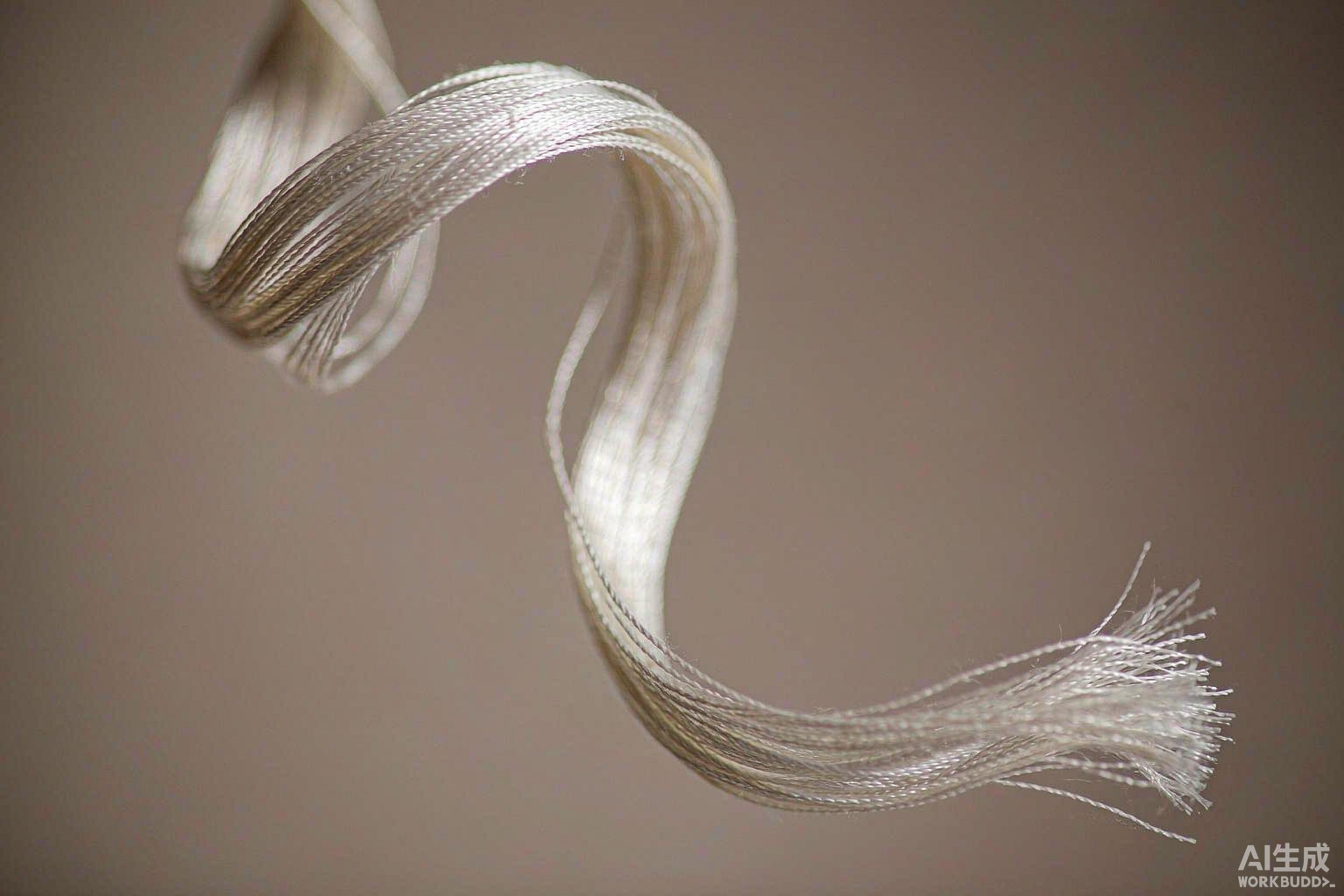DTY raw white embroidery thread detail